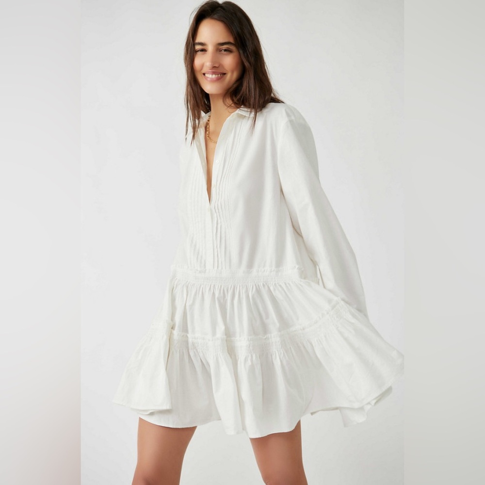 Free People Billie Mini Dress in white